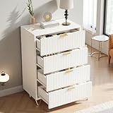 Espace de rangement à 4 tiroirs : avec quatre tiroirs spacieux (52,7 x 29 x 11,5 cm), cette armoire peut contenir 20 à 25 t-shirts ou 15 à 20 jeans par compartiment. Les rails de guidage souples garantissent une ouverture sans effort et permettent un rangement optimal de vos vêtements et accessoires.