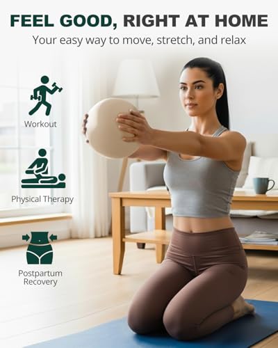 Image of Trideer 9-Inch Pilates Ball, Small Exercise Ball Pilates Equipments for Yoga, Physical Therapy, Pregnancy, Postpartum, Core Training, Balance, Stability and Stretching