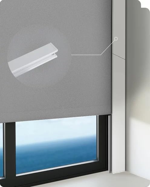 Graywind Adjustable Light Blockers 100% Blackout Blocking Strips U-Shaped for Window Roller Shades Block Light Along The Sides of Blackout Blinds(White,28-51.2",2pcs)
