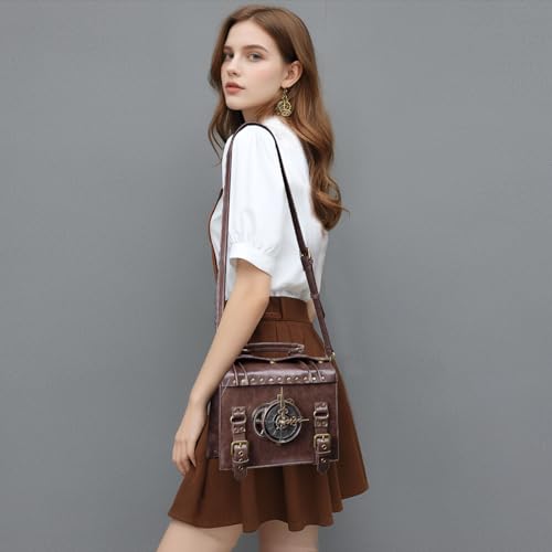 Steampunk Crossbody Purse and Handbag for Women Cute Shoulder Bag Medium Unique Metal Clock Costume Cosplay Accessories2
