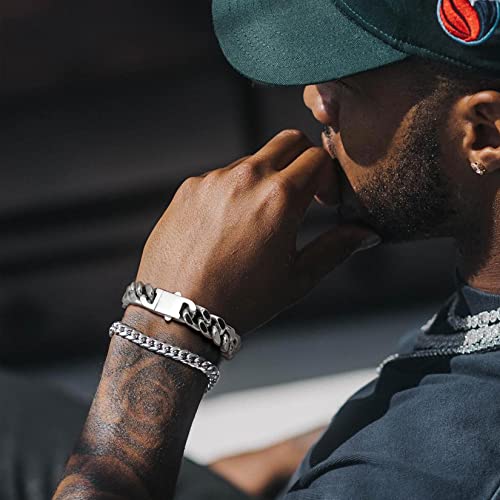 Chainspromax Thick Bracelets 12Mm Wide 8.3Inch Minimal Cuban Link Bracelet For Men Stainless Steel Bracelet #TOP1