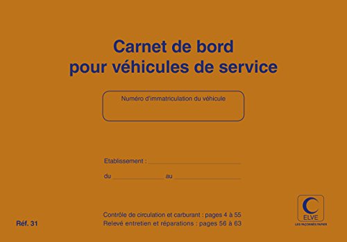 ELVE Lot de 5 Carnets de Bord pour Véhicules de Service 64 Pages 150 x 215 mm Orange