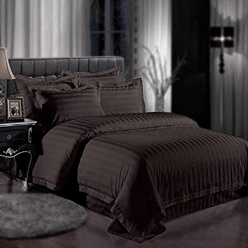 Image of Sofrito Micorfiber - Cotton Feel Duvet /Comforter Cover (Double - 91 inchx101 inch - Inches) with Solid Zipper Clousre - Dark Coffee | Solid Zipper Closure & Four Corner Ties |