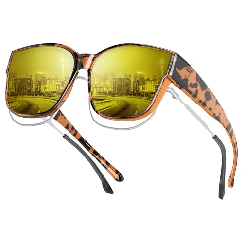 Image of KALIYADI Fit-Over-Glasses Polarized Sunglasses-for-Men Wrap-Around-Sunglasses: Mens Polarized Sunglasses UV400 Protection