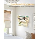 Spacrea Wall Hanging File Organizer, Gold Desk Organizers and Accessories, 5-Tier Mesh Wall Mail Organizer, Paper Document Magazine Rack with 3 Pen Holder for Office Home School - Image 5