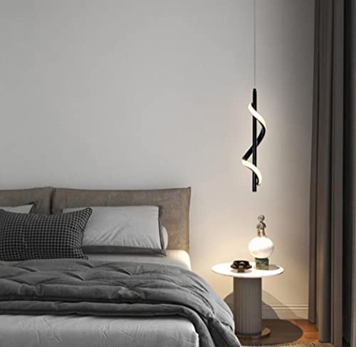 SXYSXYSXY LED Moderno Luci sospese 13W Nero Camera da Letto Lampada a Sospensione Disegno dell'onda Comodino Luce Pendente lampadario 3000 Mila lampadario per Soggiorno Sala da Pranzo 40 * 12 cm