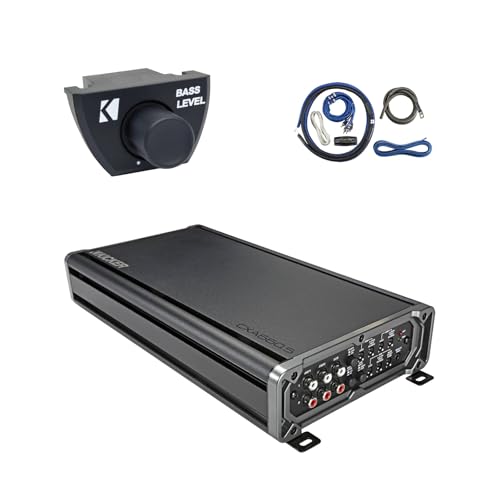 KICKER CXA660.5 4x90 Watt 4-Channel Full-Range Amplifier w/300-watt Class D Sub Channel with Remote and Wiring Install Kit