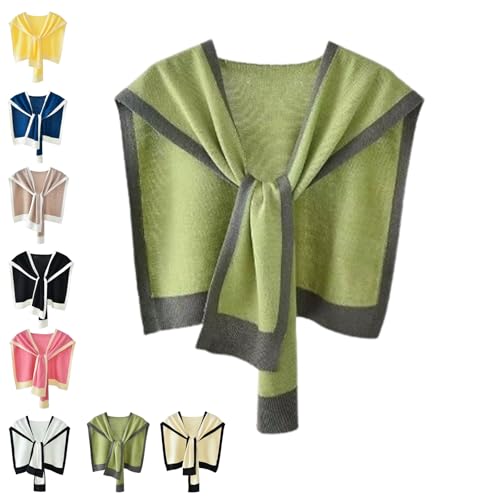 Women's Colorblock Shawl,Knit Triangle Scarf,Women Travel Casual Cape,Spring And Autumn Knitted Shawl