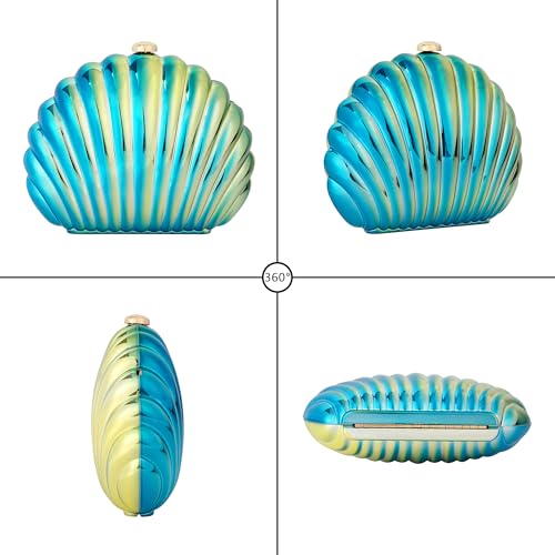 Image of Women Seashell Evening Bag Purse Mermaid Chain Strap Clutch Handbag Shoulder Bag | Seashell