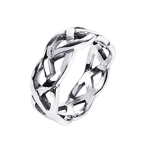 AeraVida Waves of Celtic Knots Eternity Band .925 Sterling Silver Ring | Delicate Wedding Rings For Women | Trendy Comfort Fit Silver Rings for Women | Statement Fashion | Sterling Silver Rings Sizes 6-102