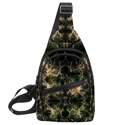 Mochila cruzada Yellow Lightning multicolor para correr y viajar con total libertad de movimiento