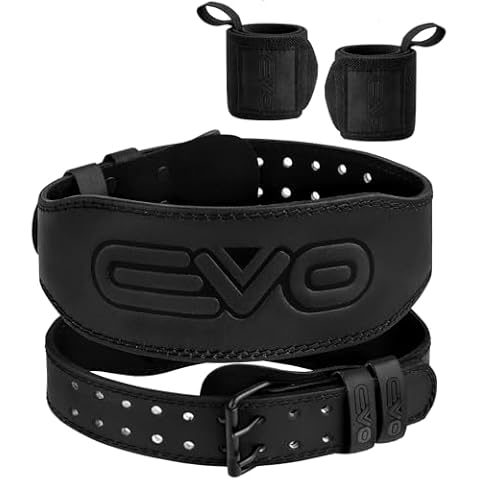EVO Fitness 4” 6” Weight Lifting Belt with Wrist Straps Cover