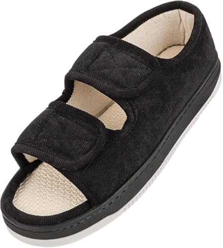 Diabetic Sandals for Men Wide Width Edema Swollen Slippers Adjustable Open Toe Surgical Shoes Anti-skid Breathable Orthopedic Footwear Memory Foam Soft Elderly Sandals3