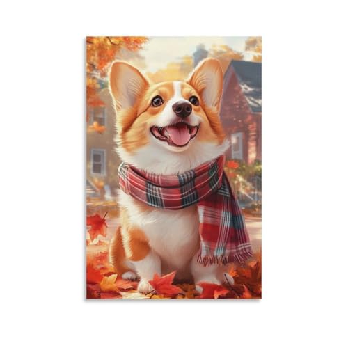 Décoration murale Corgi peinture sur toile moderne chambre adulte et couloir 50x75