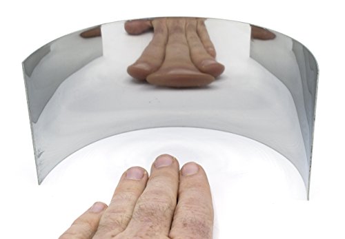 Image of EISCO Plane Half Cylinder Concave Stainless Steel Mirror for use with Ray Box - 6.25 inch x 2.875 inch - 1mm Thick Approx.