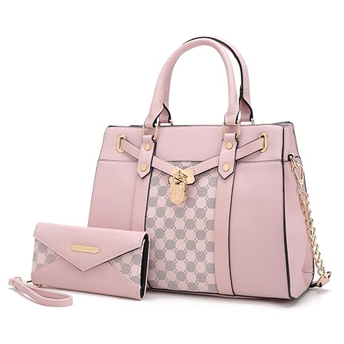 Image of MKF Collection Crossbody Tote Bag for Women & Wristlet Wallet Purse Set - PU Leather Top-Handle Satchel Shoulder Handbag