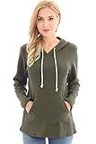 Bearsland Women's Maternity Clothes Nursing Hoodie Breastfeeding Sweatshirt With Pockets