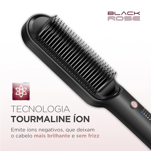 Escova Alisadora Black Rose Mondial 36W Bivolt