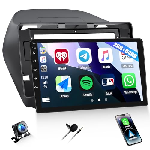2G+64G Car Radio for Hyundai Tucson IX35 2010-2015 with Wireless CarPlay Android Auto, Android 13 Head Unit, 10.1