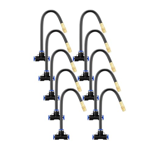 Suoumwa 10 PCs Messingnebel -Düsen Tee 360 -Grad -Rotation für die Terrasse im Freien im Freien im Freien im Freien Kühlsystem Einstellbar