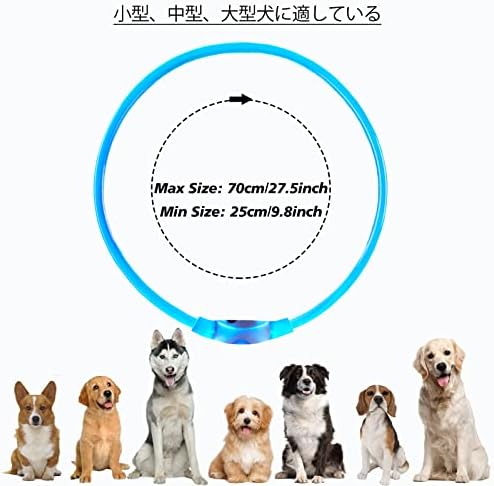 Amazon Wentop 犬 光る首輪 散歩 ライト 猫 小型犬 中型犬 大型犬 Usb充電式 サイズ調節可能 視認距離500メートル ブルー Wentop ベーシック首輪 通販