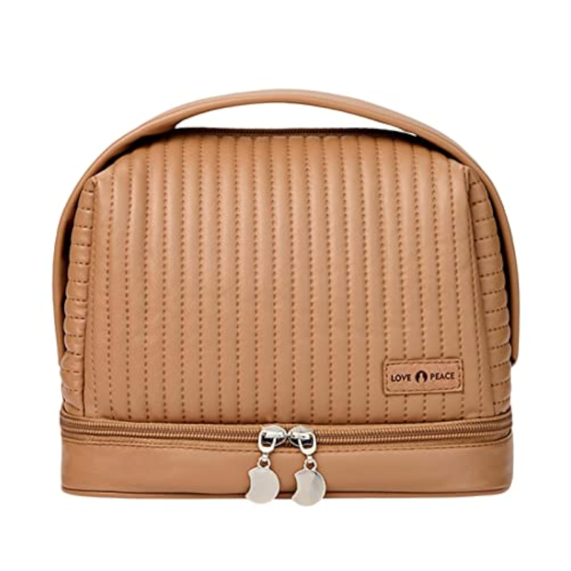 Waterproof Makeup Bag Case Zipper Closure, Coffee