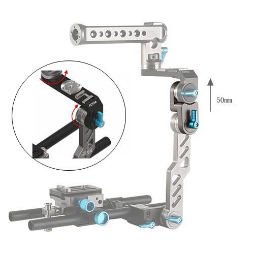 Image of Fotga Rise Extension Module with ARRI Rosette Tooth for DP500III Camera Cage Rig with Top Handle Girp