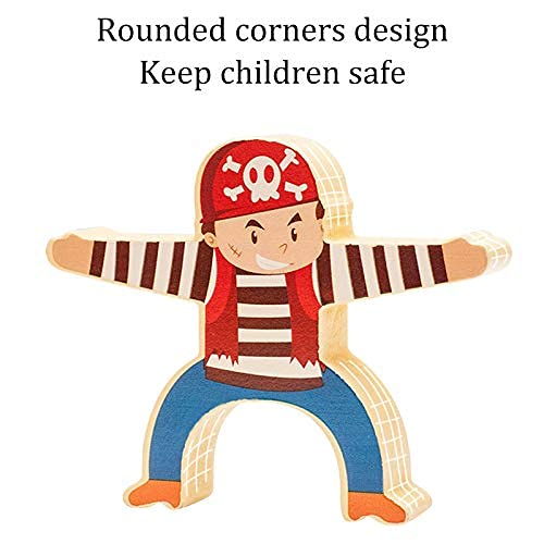 14Pc Wooden Pirate Stacking Games Set, Balance Building Block Toys Suitable For Children Over 3 Years Old, Early Education Educational Toy #TOP4