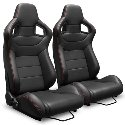 2 Pcs Adjustable Universal Racing Seats with...