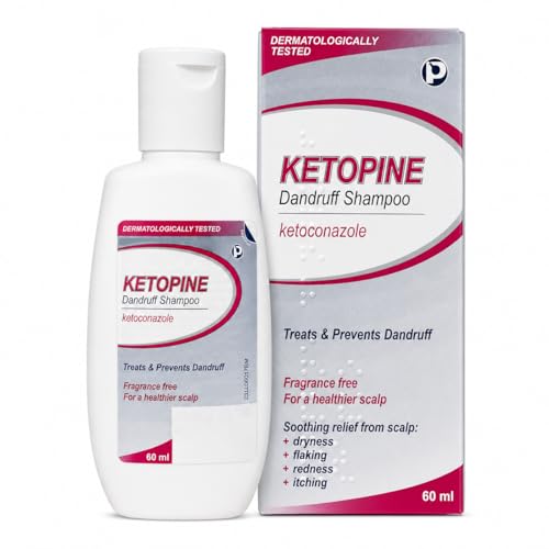 KETOPINE Ketoconazole 2% Anti-Dandruff Treatment Shampoo 60ml | Dermatologically Tested | Clinically Proven to Treat and Prevent Itchy Flaky Dry Scalp Seborrhoeic Dermatitis & Scalp Psoriasis
