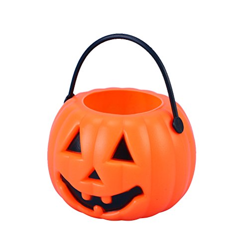 LUOEM 10pcs Halloween Pumpkin Candy Bucket Portable Pumpkin Bucket Children Trick or Treat Bags for Party Favors 3.4 x 2.6 x 2.2 Inch (Orange) - Thumbnail 4
