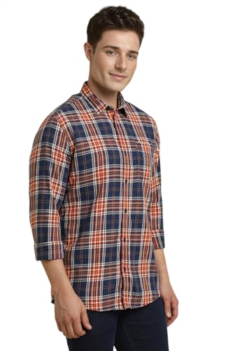 Image of Allen Solly Men's Cotton Checkered Regular Fit Shirt