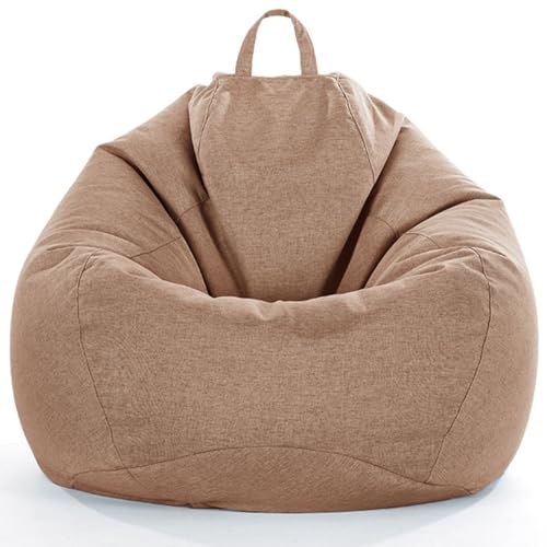 GWFBLID Puff Salón de Lino Suave y Confortable Puff Pera sin Relleno Bean Bag Cover Sofa Puff Gigante Sofá Perezoso Cubierta de Sillón Funda Lavable a Máquina para Adultos y Niños