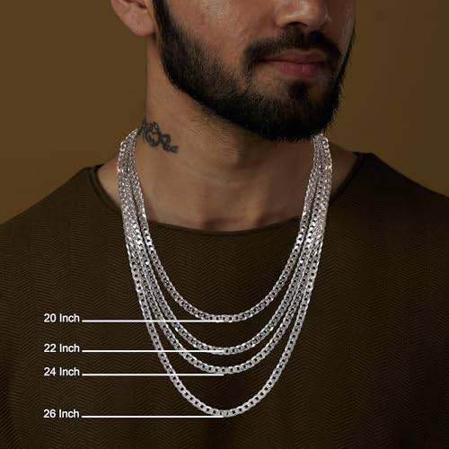 LeCalla Solid 925 Sterling Silver Italian 4.5mm, 6mm Diamond-Cut Cuban Link Curb Chain Necklace for Men Women (16, 18, 20, 22, 24, 26 Inches), Made in Italy2