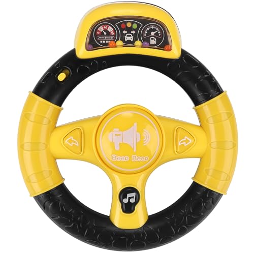 Accmor Stroller Steering Wheel Toy Music Sound Simulated Steering Wheel for Stroller Shopping Carts Cart Universal Detachable Pretend Driving Funny Toy Attachment