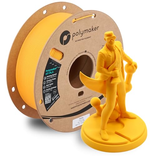 Polymaker HT-PLA Filament 1.75mm Yellow, High Temp PLA for 3D Printing, Heat Stable Up to 150°C, Easy to Print, Works with Most FDM Printers, 1kg Spool
