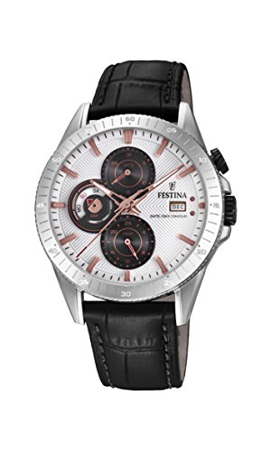 Preisvergleich Produktbild Festina Herren Analog Quarz Uhr mit Leder Armband F16990 / 1