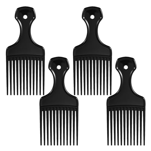 4 Peines Peinador de Dientes Anchos Negro para Estilizar miniatura 1