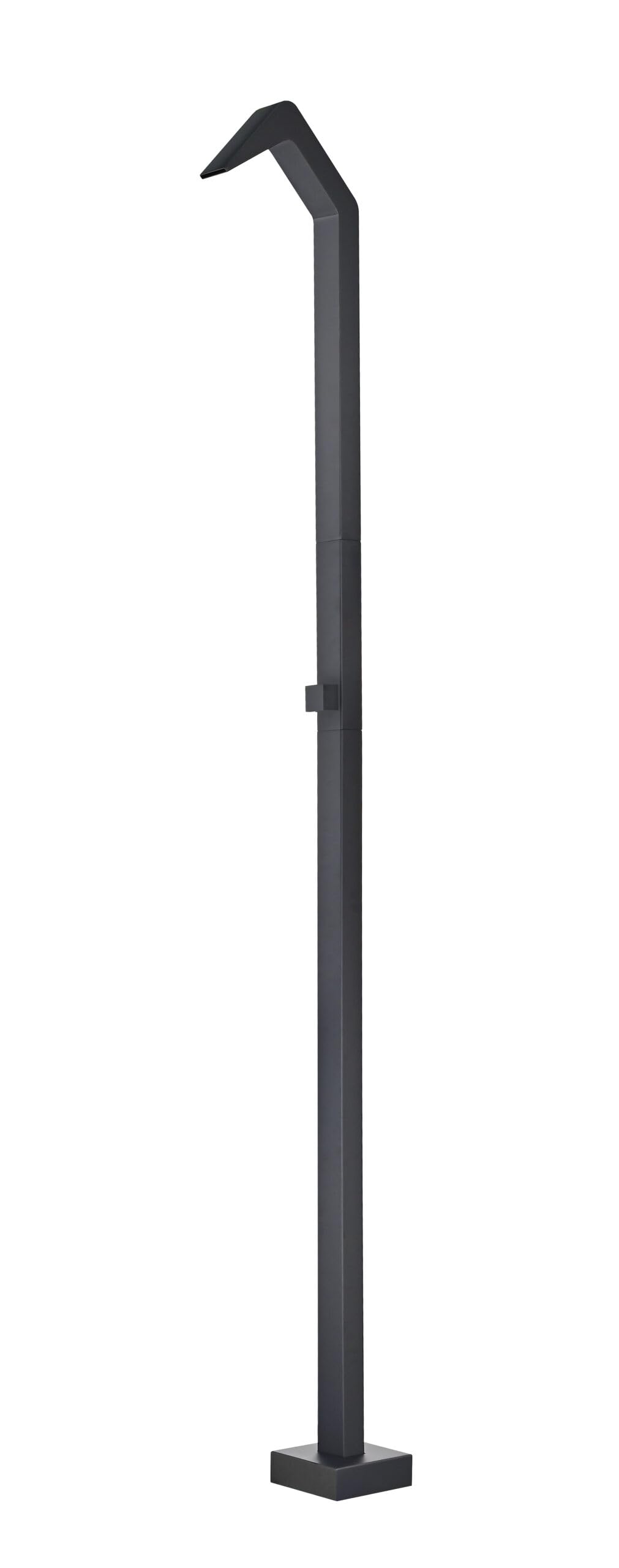 Mice - Columna de Ducha Exterior para Piscina, Jardin, SPA - 1 Via de Agua Fria - Monofluido - 218 cm de Alto con Rociador Tipo Cascada/Negro Mate