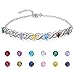 Fortheday Personalized Birthstone Bracelets for Women Infinity Love Heart Charm Name Bracelet with 1-8 Birthstones Christmas Gift for Women Mom Daughter Wife Grandma