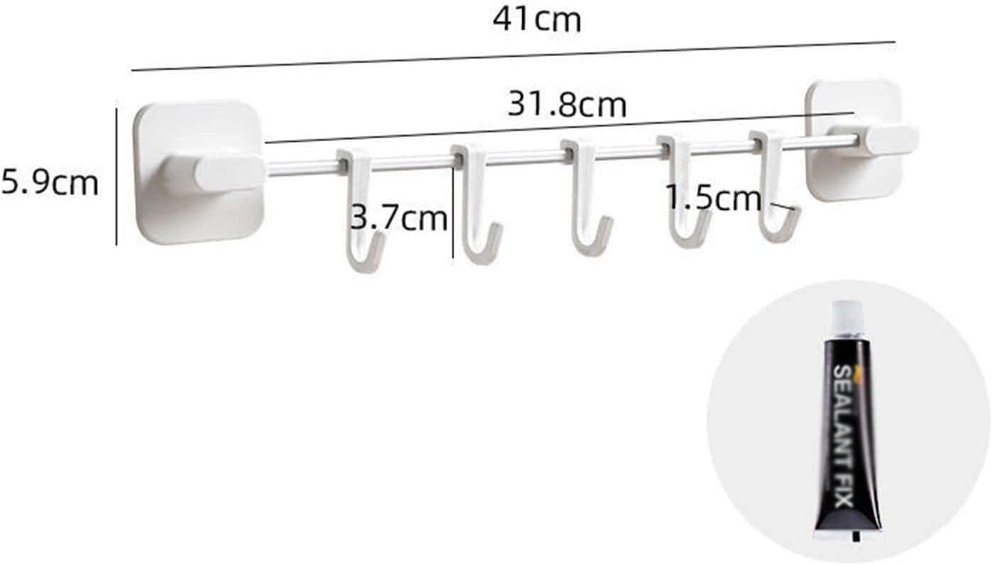 Wall Mounted Utensil Racks,Kitchen Hanging Rail,Kitchen Utensil Holder,Kitchen Rail Organizer,Space Aluminum Pots and Pans Hanging Rack Rail,Wall Mounted Utensil Hangers,