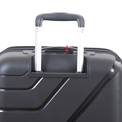 Image of American Tourister Large Polycarbonate Upland 4 Wheels Spinner 79 Cms Polypropylene Hardsided Check-in Luggage | Suitcase | Trolley Bag, Black, 38 Centimeters, 59 Centimeters