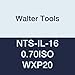 Walter Tools NTS-IL-16 0.70ISO WXP20 Carbide NTS Threading Inserts, Internal Thread, Full Profile, ISO Metric 60 Degree (Pack of 10)