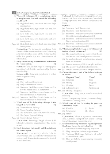 Image of Gurukul By Oswal Geography CBSE 10 Years Solved Papers Class 12 Exam 2025 -Yearwise Board Solutions for Humanities Stream Geography, All Sets Delhi & Outside