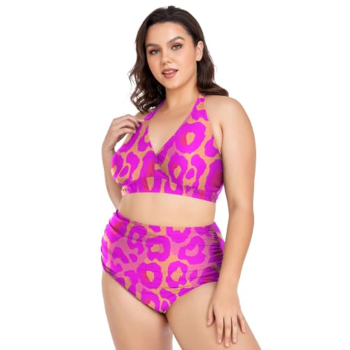 Bikini grande taille halter magenta : rayonnez de confiance et de beauté cet été