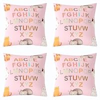 AmDxD - Set di 4 federe per cuscini in poliestere, 18 x 18 cm, motivo floreale, esagonale, con scritta in lingua inglese She believed She Could So She Did, colore