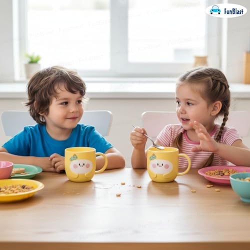 Image of FunBlast Milk Mug for Kids - 350 Ml; Unbreakable Mug for Kids, Milk Mugs for Kids Unbreakable - Milk Drinking Cup for Kids (Yellow2)