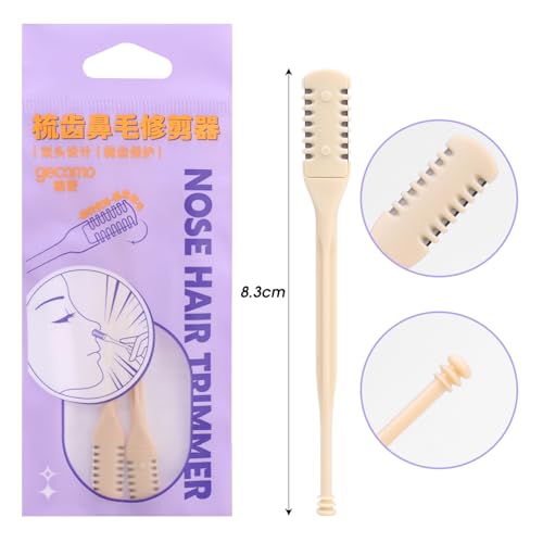 Image of 2Pcs /Bag Double-Ended Nose Hair Trimmer Safety Scraper with Ear Pick Clean Shaver (2Pcs Double Blade)