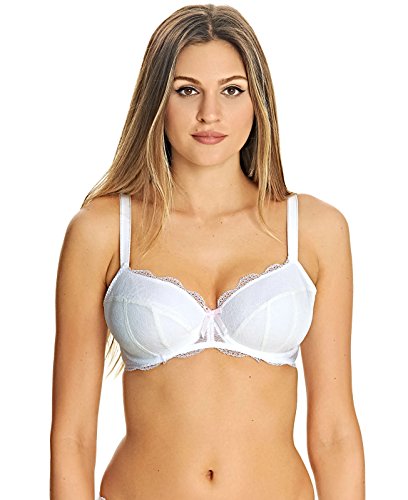 Freya Women's Fancies Underwire Padded Half Cup Bra Bra, White, 30D