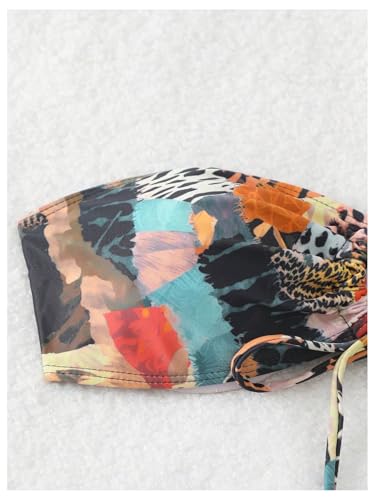 SOLY HUX Women's Boho Bandeau Bikini Top Only Hollow Out String Swim Tops Swimsuit Summer Beachwear4